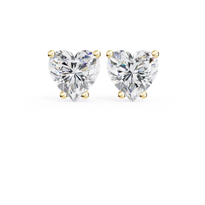 Eternal Love Heart Diamond Stud Earrings