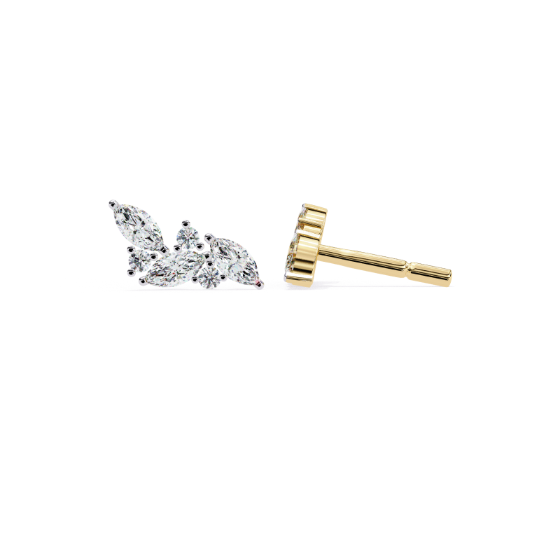 Ethereal Bloom Diamond Ear Climbers