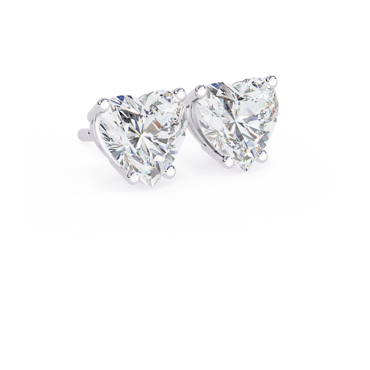 Eternal Love Heart Diamond Stud Earrings